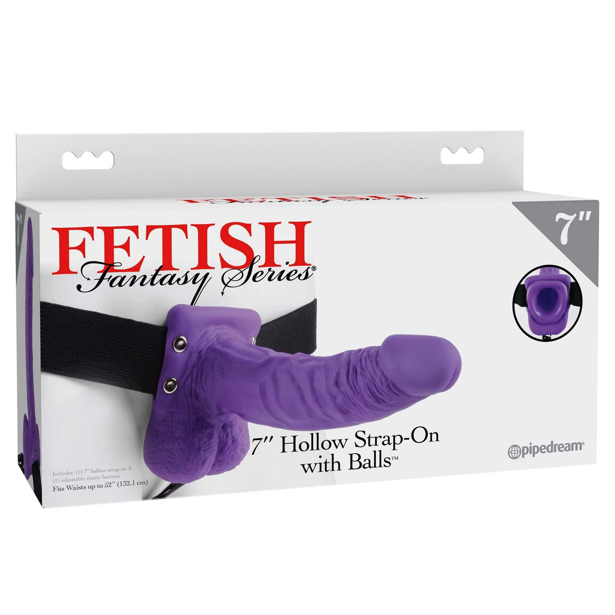 Pipedream - Fetish Fantasy Series Hollow Strap On with Balls 7&quot; (Purple) -  Strap On with Hollow Dildo for Male (Non Vibration)  Durio.sg