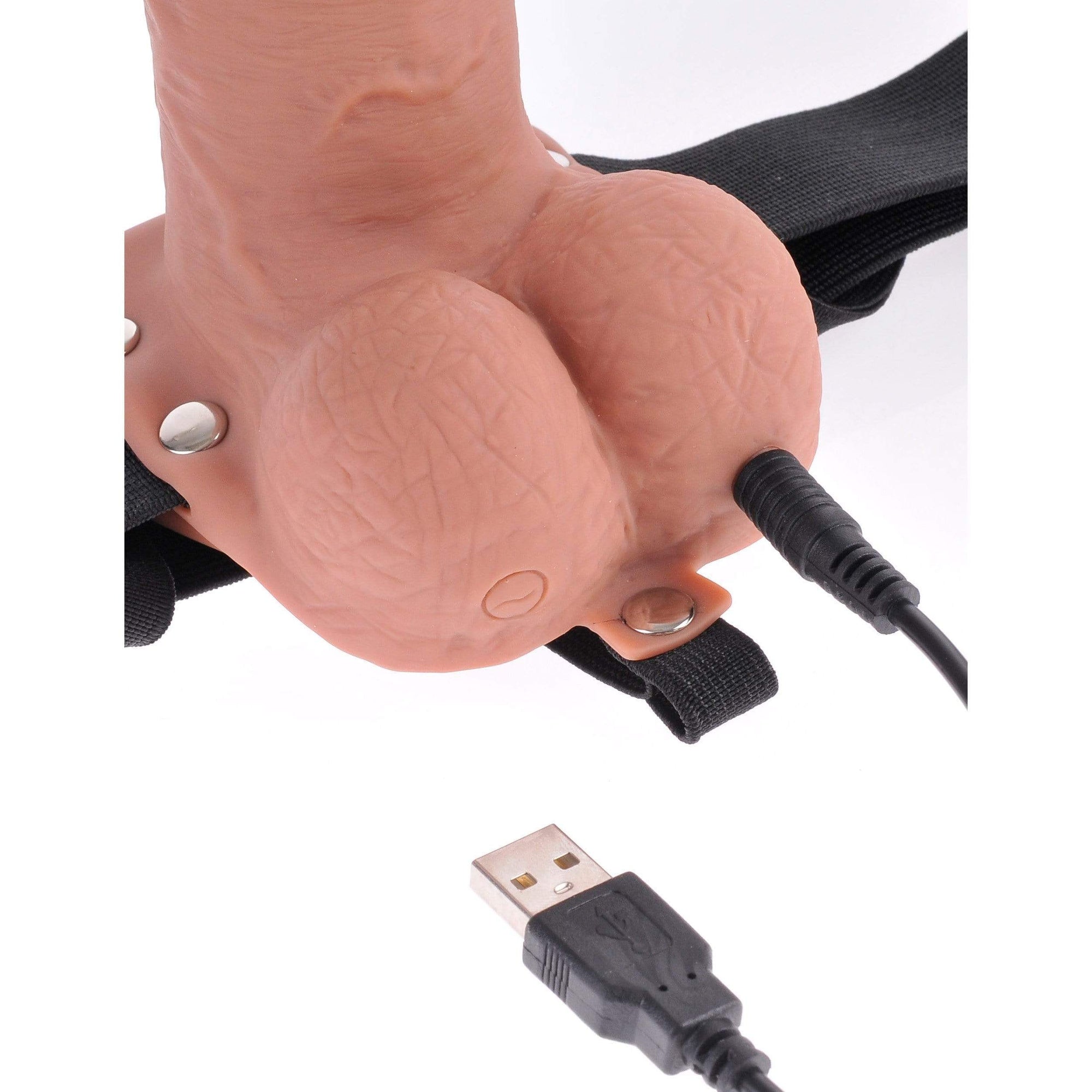 Pipedream - Fetish Fantasy Series Hollow Strap On with Remote 7" (Brown) -  Strap On with Hollow Dildo for Male (Vibration) Rechargeable  Durio.sg