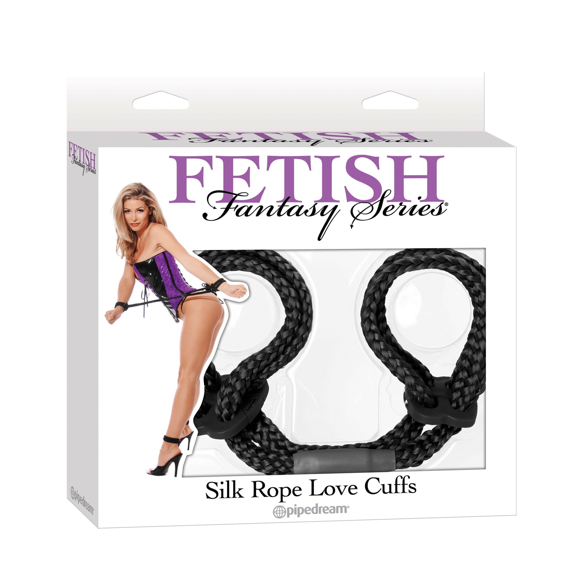Pipedream - Fetish Fantasy Series Silk Rope Love Cuffs  (Black) -  Hand/Leg Cuffs  Durio.sg