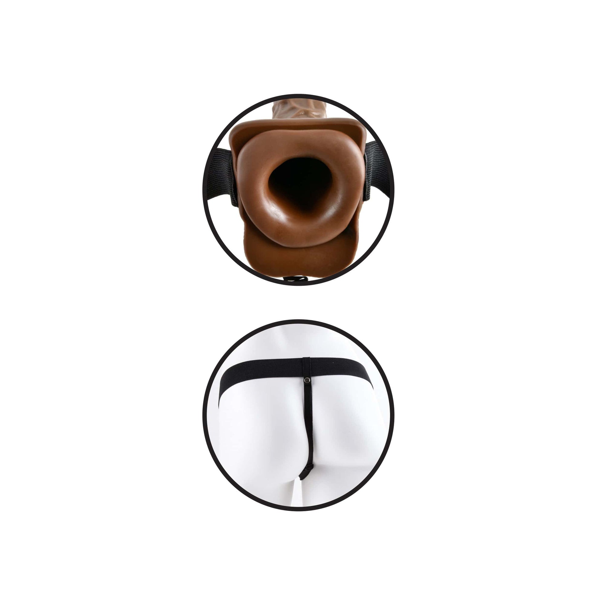 Pipedream - Fetish Fantasy Series Vibrating Hollow Strap-On with Balls 7" (Brown) -  Strap On with Hollow Dildo for Male (Vibration) Non Rechargeable  Durio.sg
