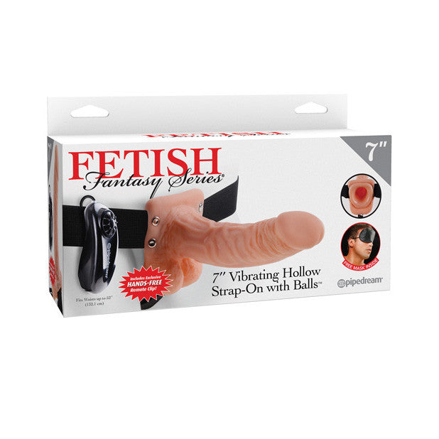 Pipedream - Fetish Fantasy Series Vibrating Hollow Strap-On with Balls 7&quot; -  Strap On with Non hollow Dildo for Female (Vibration) Non Rechargeable  Durio.sg