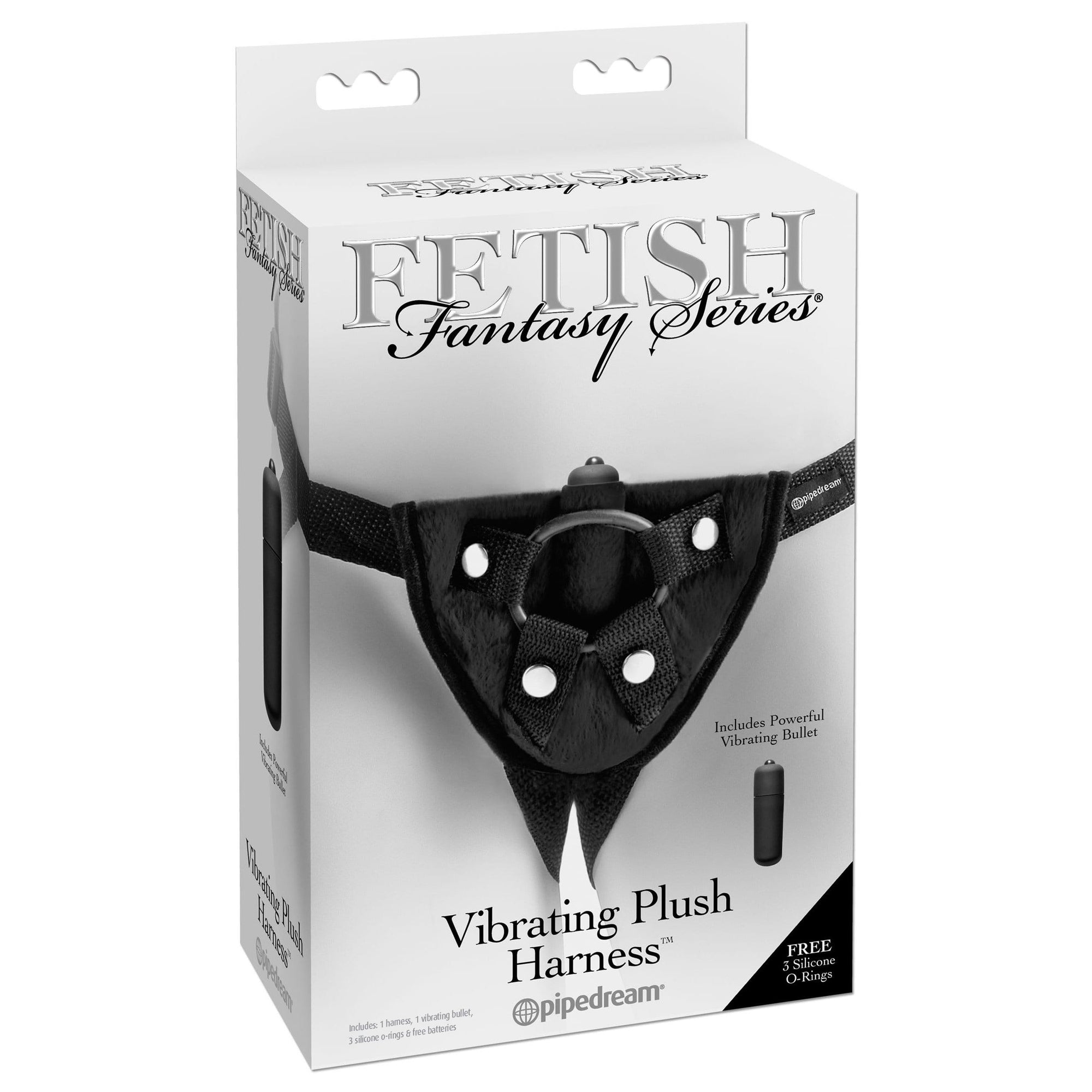 Pipedream - Fetish Fantasy Series Vibrating Plush Harness (Black) -  Strap On w/o Dildo  Durio.sg