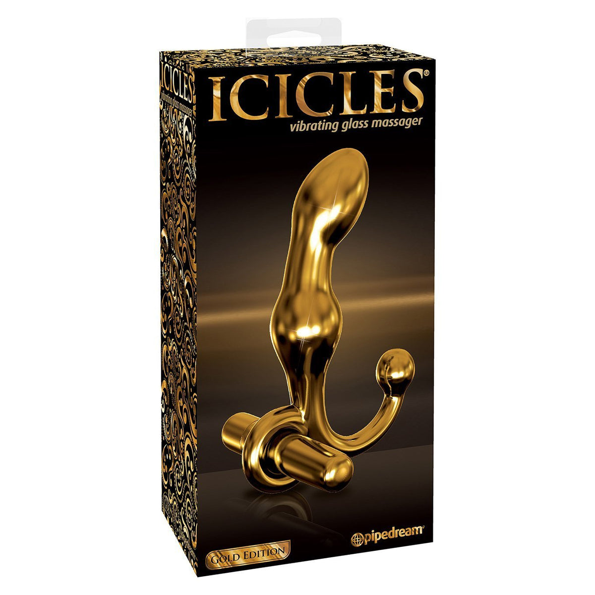 Pipedream - Icicles Gold Edition G08 Vibrating Glass Massager -  Glass Dildo (Vibration) Non Rechargeable  Durio.sg