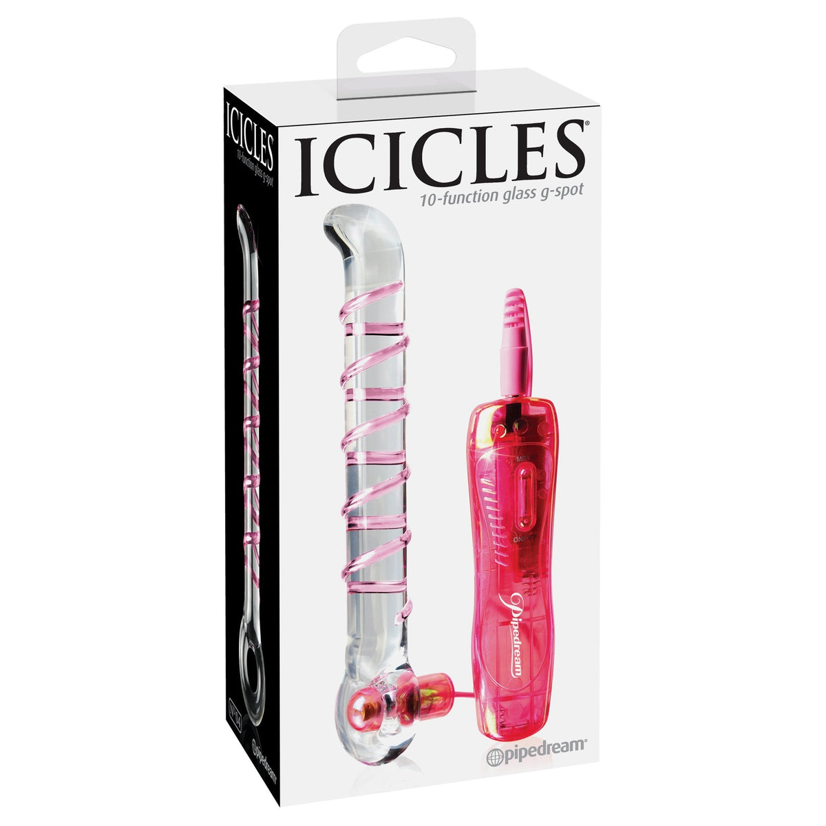 Pipedream - Icicles No. 4 Glass Vibrator 7" (Clear) -  Glass Dildo (Vibration) Non Rechargeable  Durio.sg