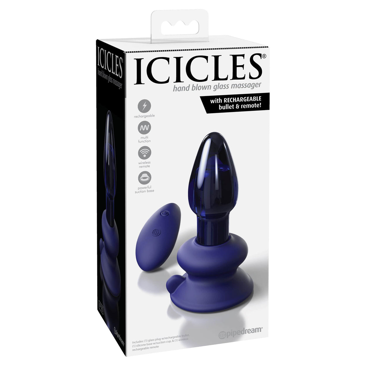 Pipedream - Icicles No. 85 Remote Control Rechargeable Anal Plug (Blue) -  Remote Control Anal Plug (Vibration) Rechargeable  Durio.sg