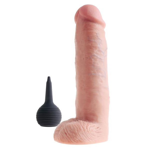 Pipedream - King Cock 10" Squirting Cock with Balls -  Realistic Dildo w/o suction cup (Non Vibration)  Durio.sg