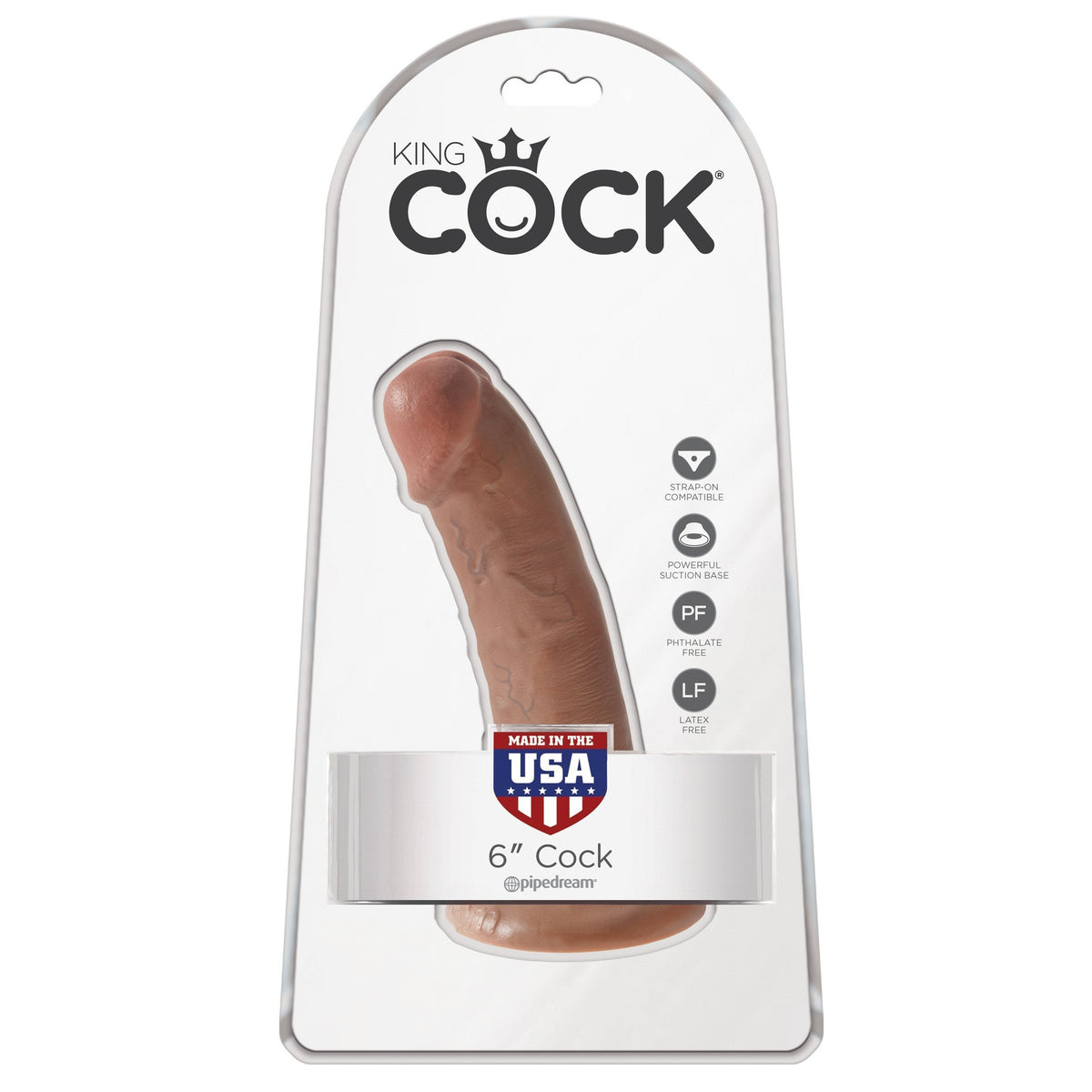 Pipedream - King Cock 6&quot; Cock (Brown) -  Realistic Dildo with suction cup (Non Vibration)  Durio.sg