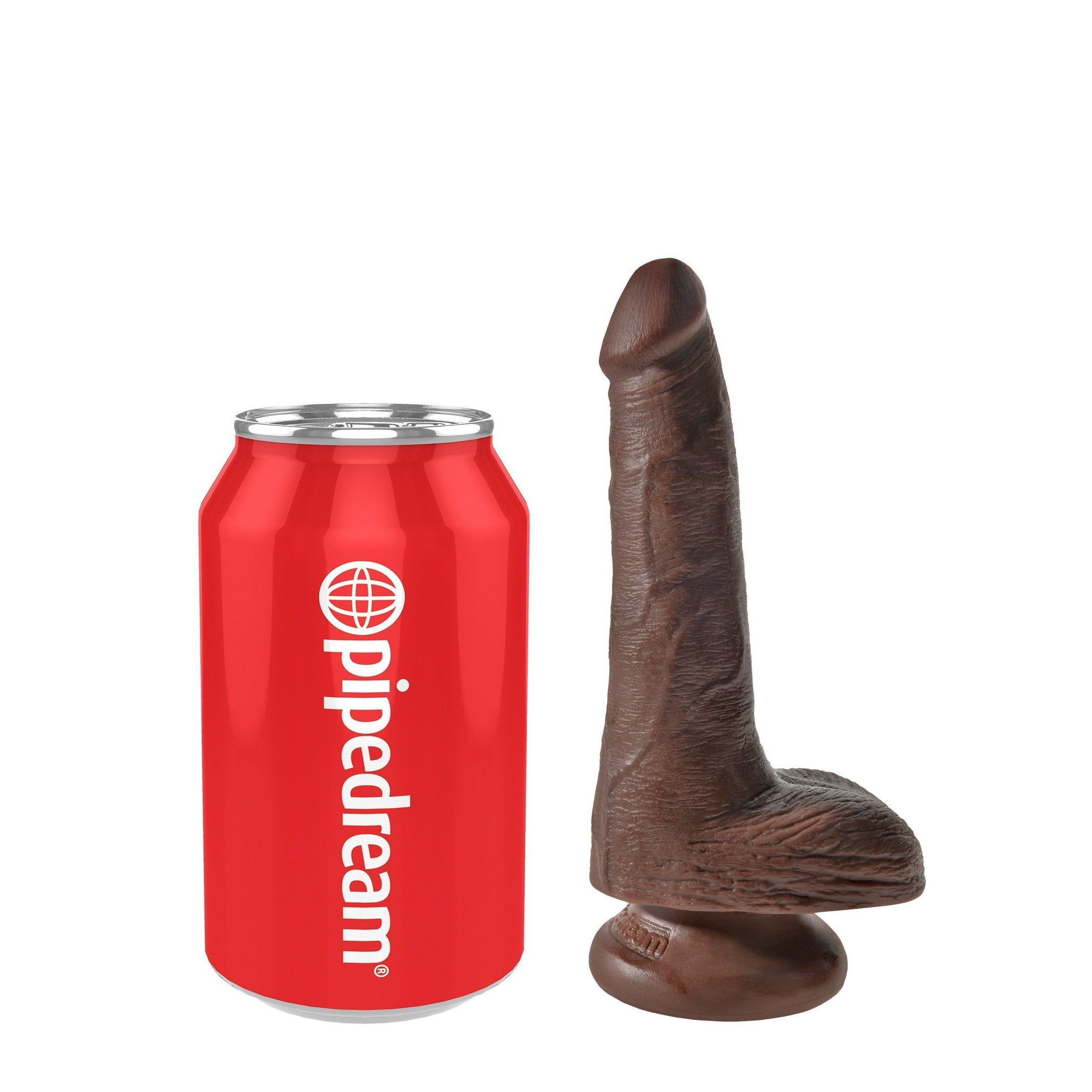 Pipedream - King Cock 6" Cock with Balls (Dark Brown) -  Realistic Dildo with suction cup (Non Vibration)  Durio.sg