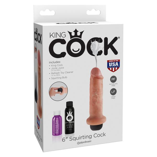 Pipedream - King Cock 6" Squirting Cock -  Realistic Dildo w/o suction cup (Non Vibration)  Durio.sg