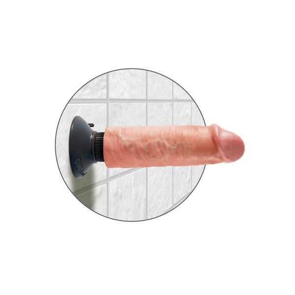 Pipedream - King Cock 6" Vibrating Cock (Beige) -  Realistic Dildo with suction cup (Vibration) Non Rechargeable  Durio.sg