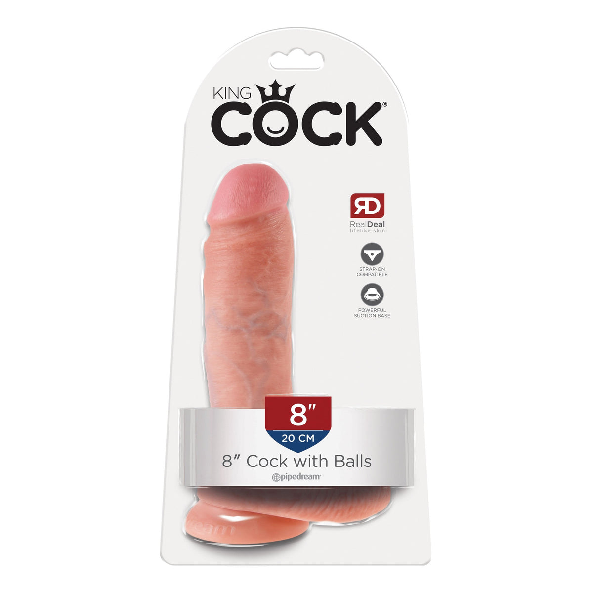 Pipedream - King Cock 8&quot; Cock with Balls (Beige) -  Realistic Dildo with suction cup (Non Vibration)  Durio.sg