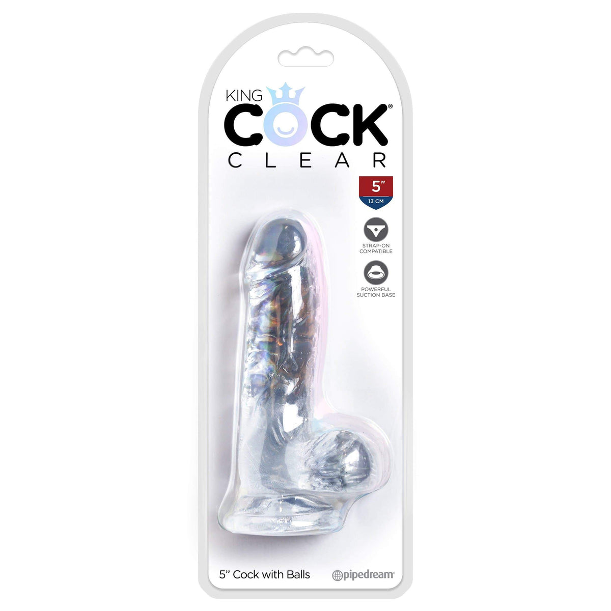 Pipedream - King Cock Clear Cock with Balls 5&quot; (Clear) -  Realistic Dildo with suction cup (Non Vibration)  Durio.sg