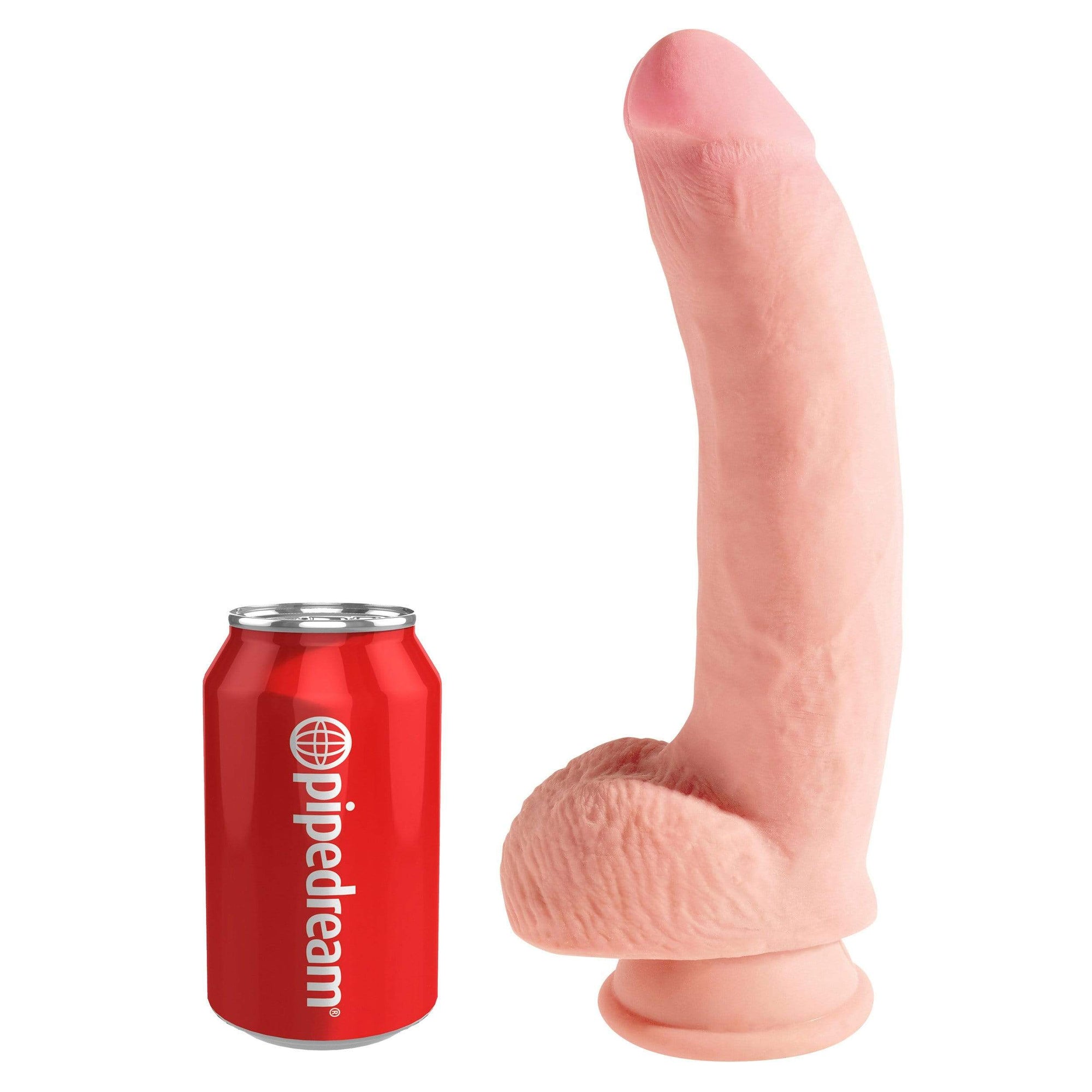 Pipedream - King Cock Plus Triple Density Cock with Balls 10" (Beige) -  Realistic Dildo with suction cup (Non Vibration)  Durio.sg