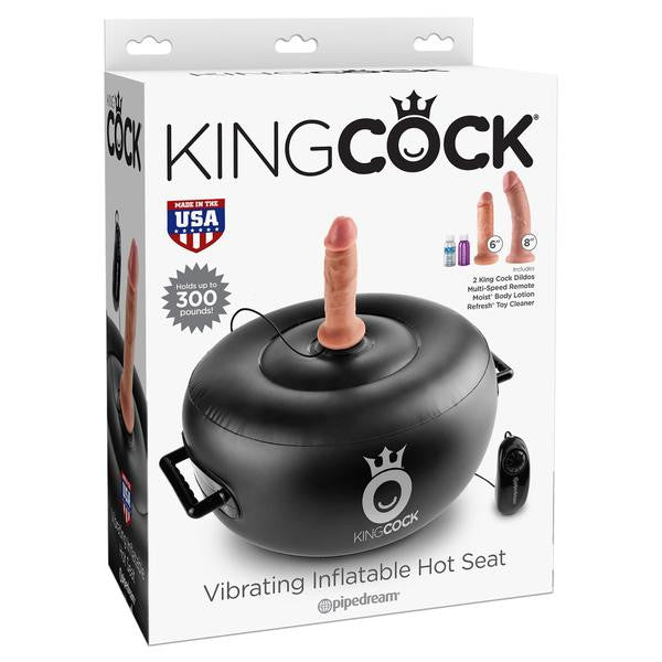 Pipedream - King Cock Vibrating Inflatable Hot Seat (Beige) -  Strap On with Non hollow Dildo for Female (Vibration) Non Rechargeable  Durio.sg
