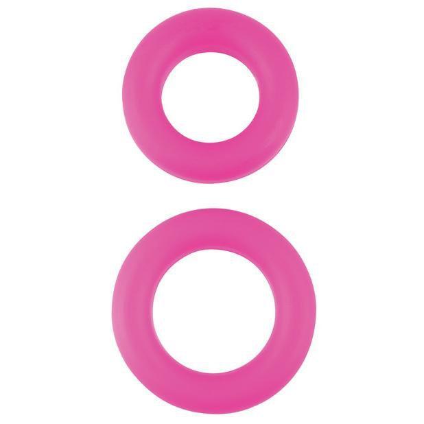 Pipedream - Neon Stretchy Silicone Cock Ring Set (Pink) -  Silicone Cock Ring (Non Vibration)  Durio.sg