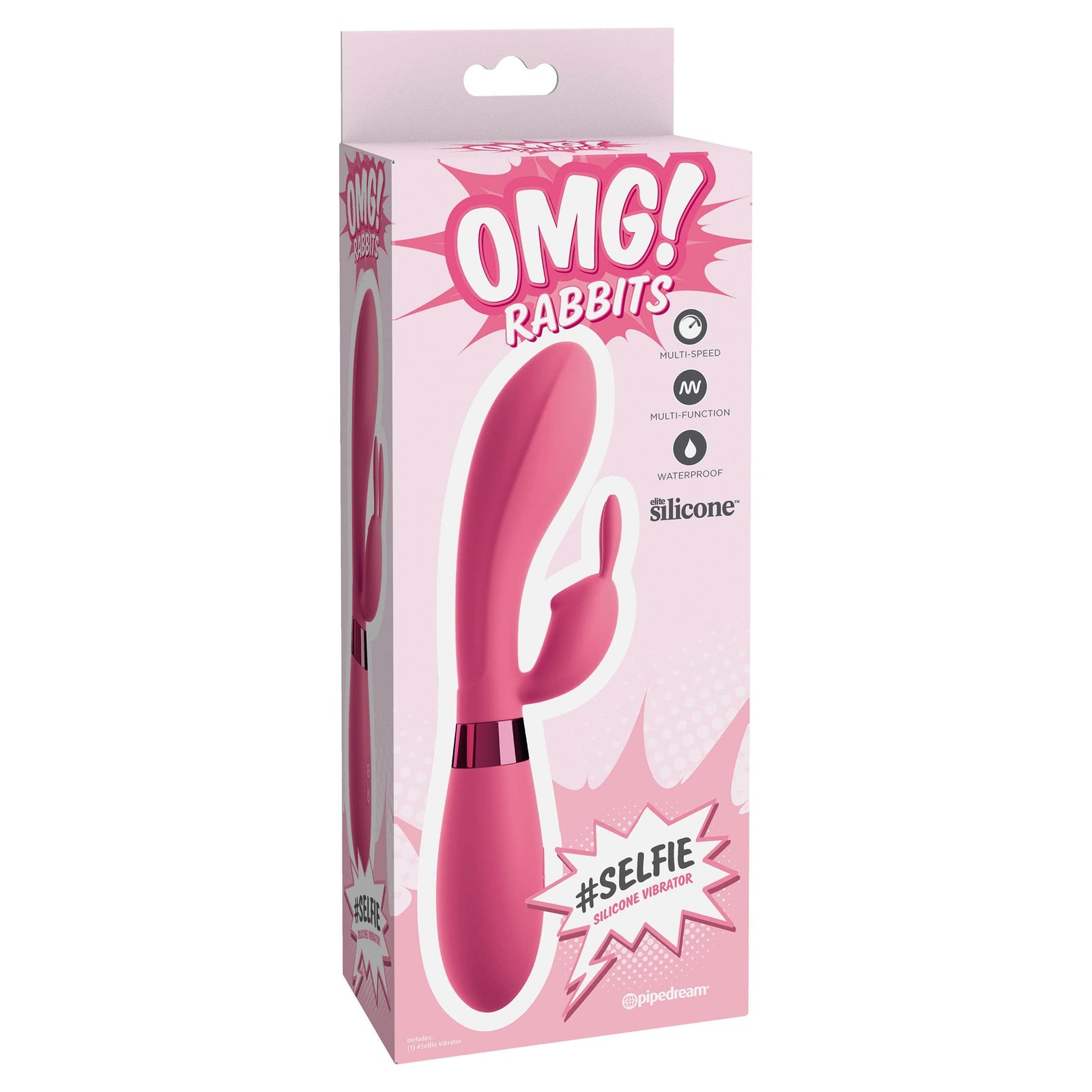 Pipedream - OMG Rabbits #Selfie Silicone Vibrator (Pink) -  Rabbit Dildo (Vibration) Rechargeable  Durio.sg