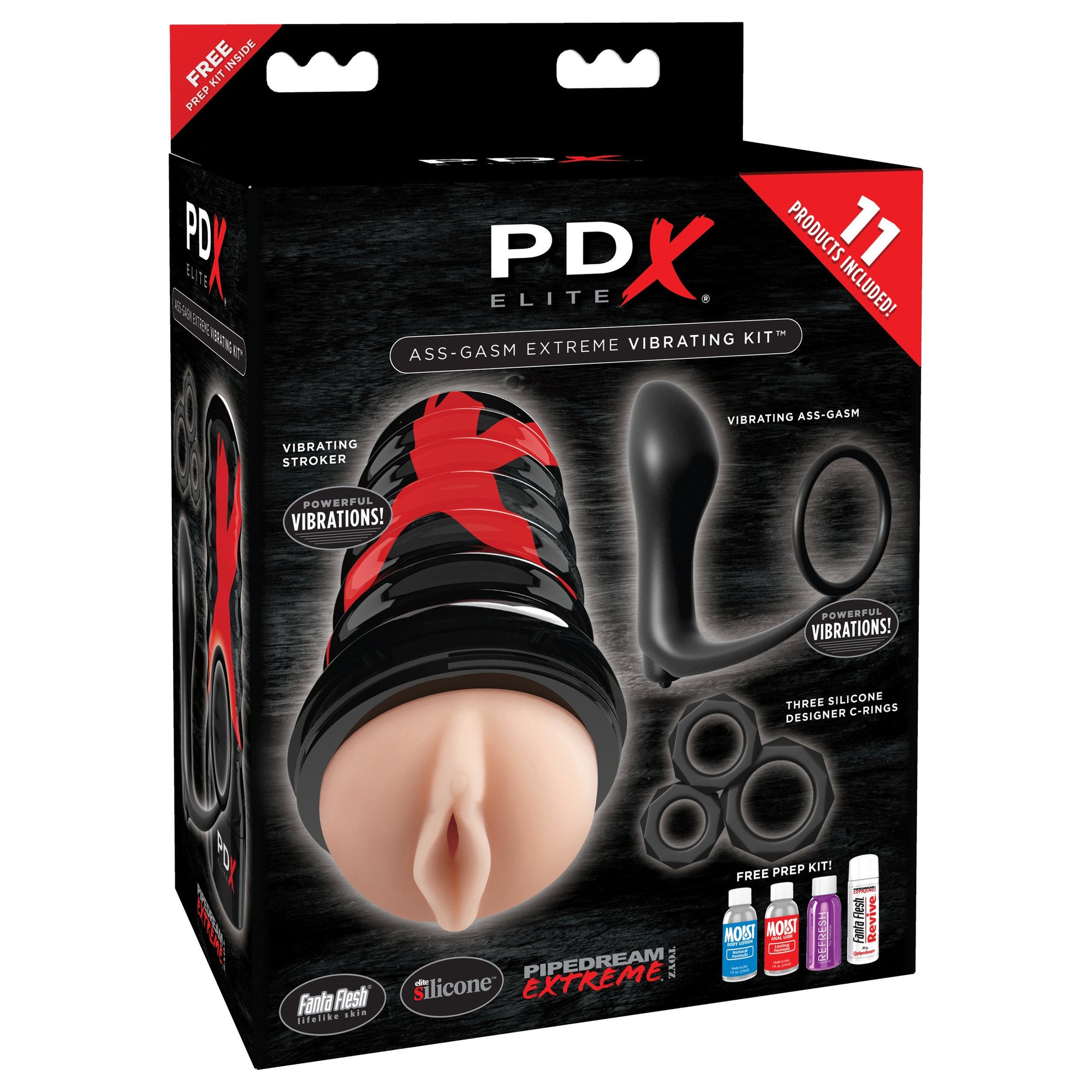 Pipedream - PDX Elite Ass-Gasm Extreme Vibrating Masturbator Kit -  Masturbator Soft Stroker (Vibration) Non Rechargeable  Durio.sg