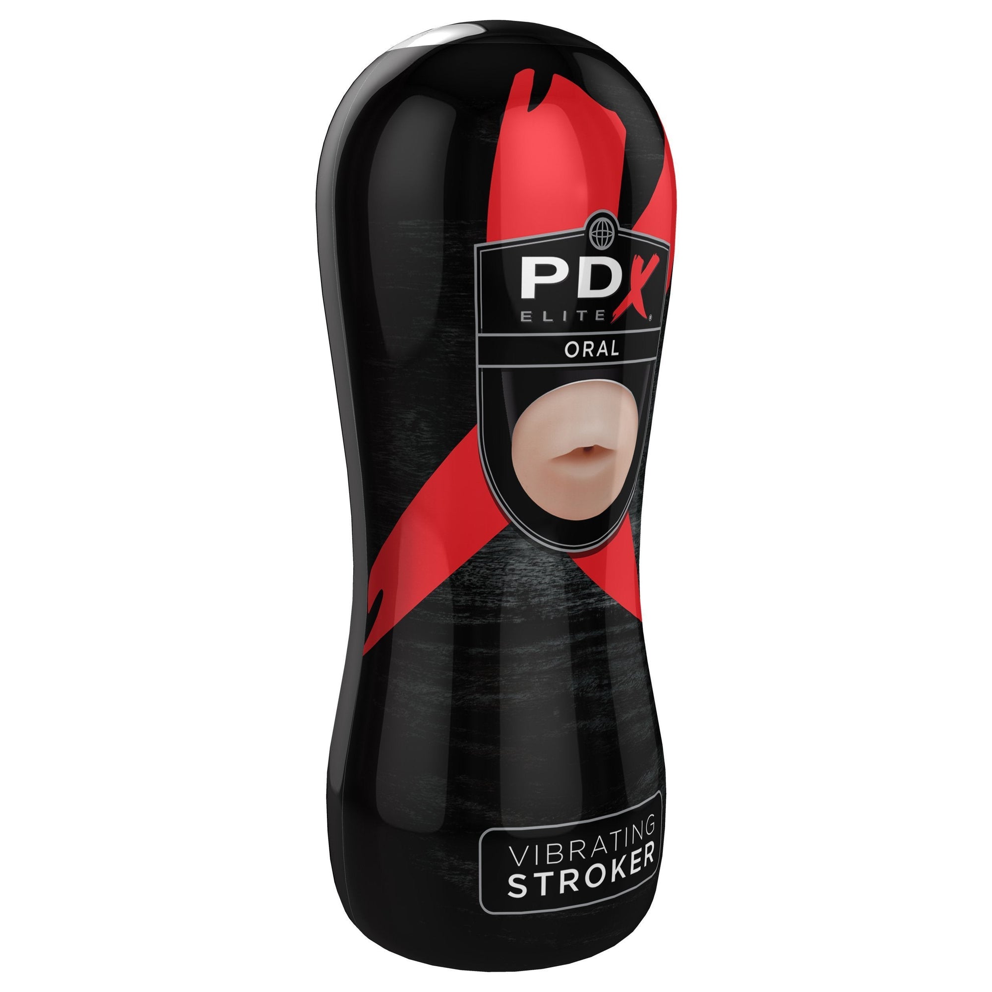 Pipedream - PDX Elite Vibrating Oral Stroker (Black) -  Masturbator Mouth (Vibration) Non Rechargeable  Durio.sg