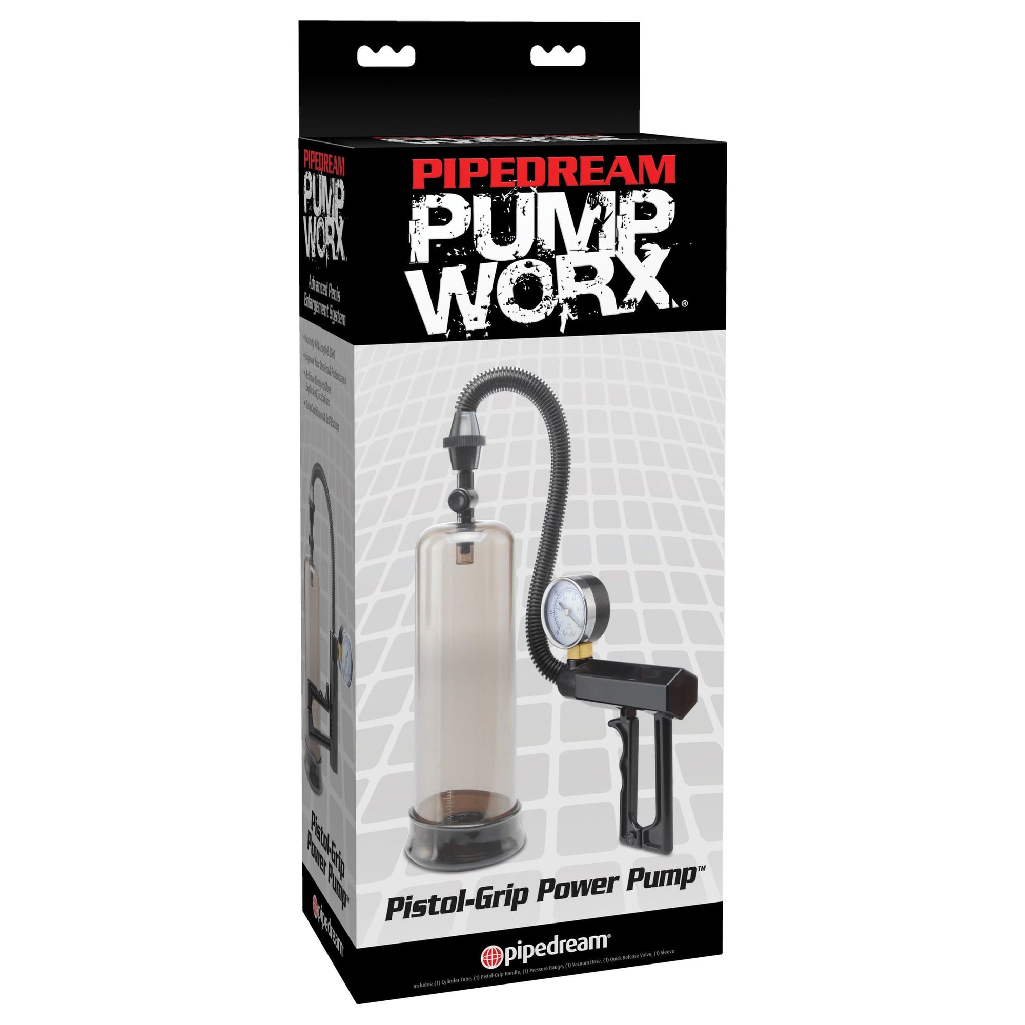 Pipedream - Pump Worx Pistol Grip Power Pump (Clear) -  Penis Pump (Non Vibration)  Durio.sg