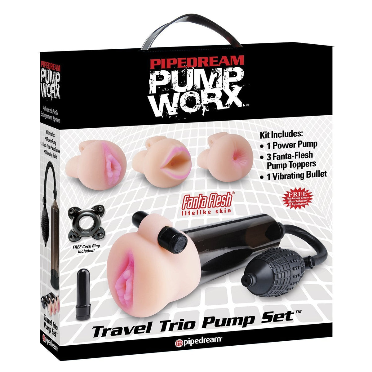 Pipedream - Pump Worx Travel Trio Pump Set -  Penis Pump (Vibration) Non Rechargeable  Durio.sg