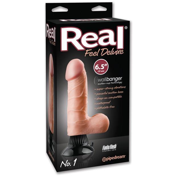 Pipedream - Real Feel Deluxe No. 1 Vibrator 6.5&quot; (Flesh) -  Realistic Dildo with suction cup (Vibration) Non Rechargeable  Durio.sg