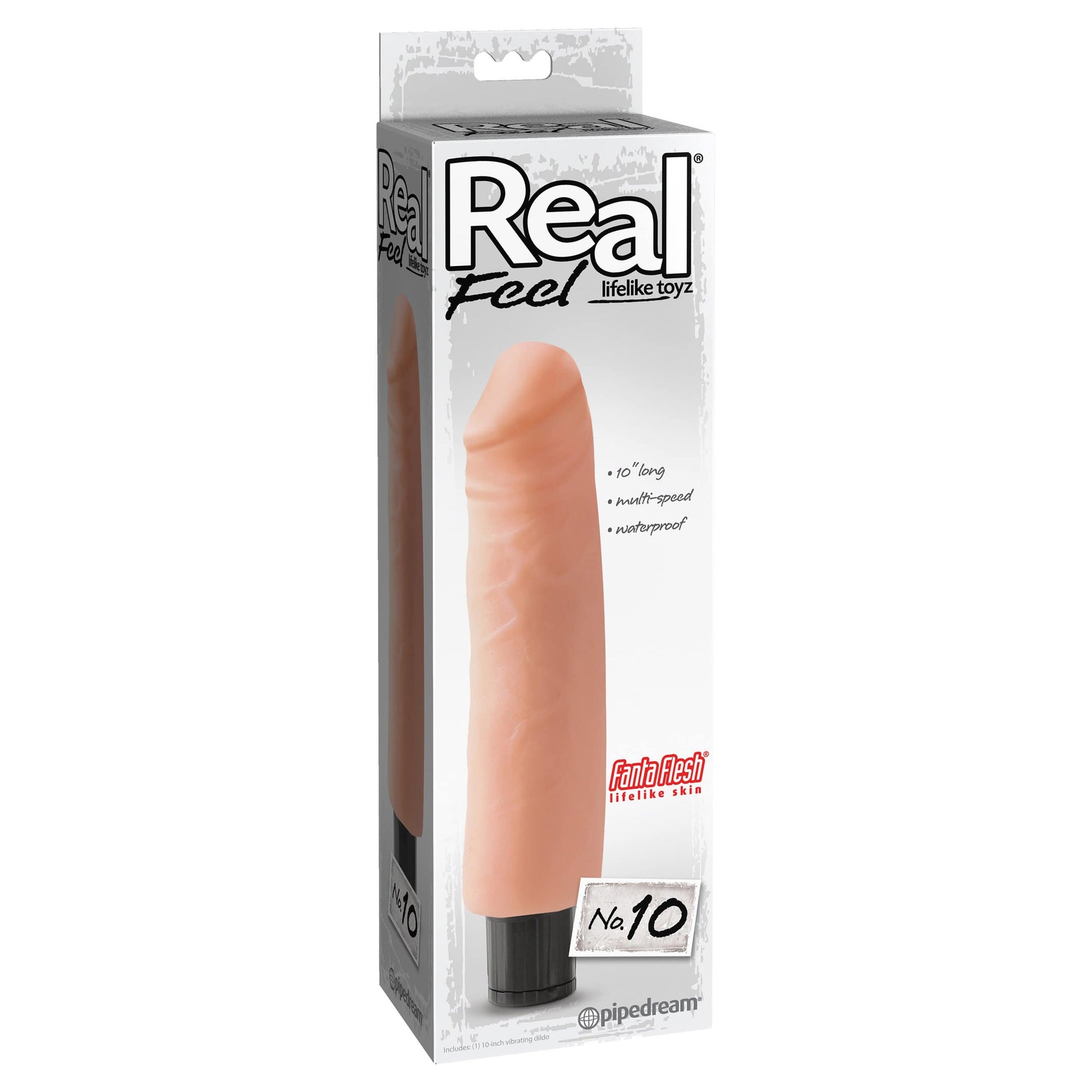 Pipedream - Real Feel No. 10 Vibrating Dildo (Beige) -  Realistic Dildo w/o suction cup (Vibration) Non Rechargeable  Durio.sg