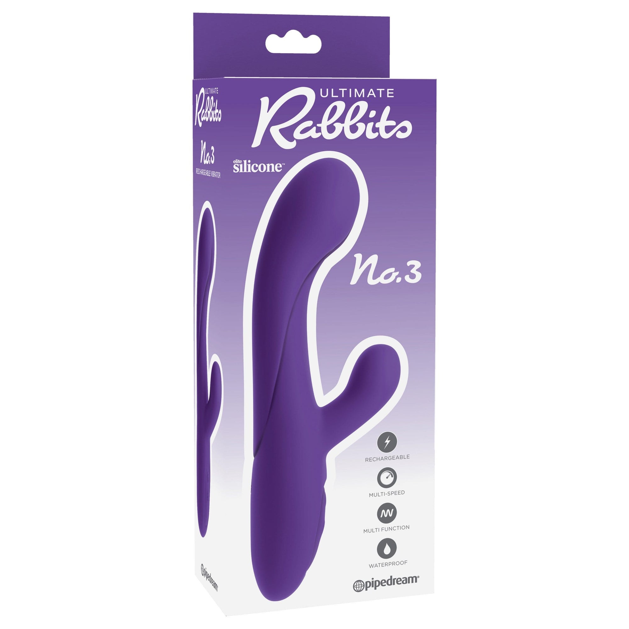 Pipedream - Ultimate Rabbits No. 3 Rabbit Vibrator (Purple) -  Rabbit Dildo (Vibration) Rechargeable  Durio.sg