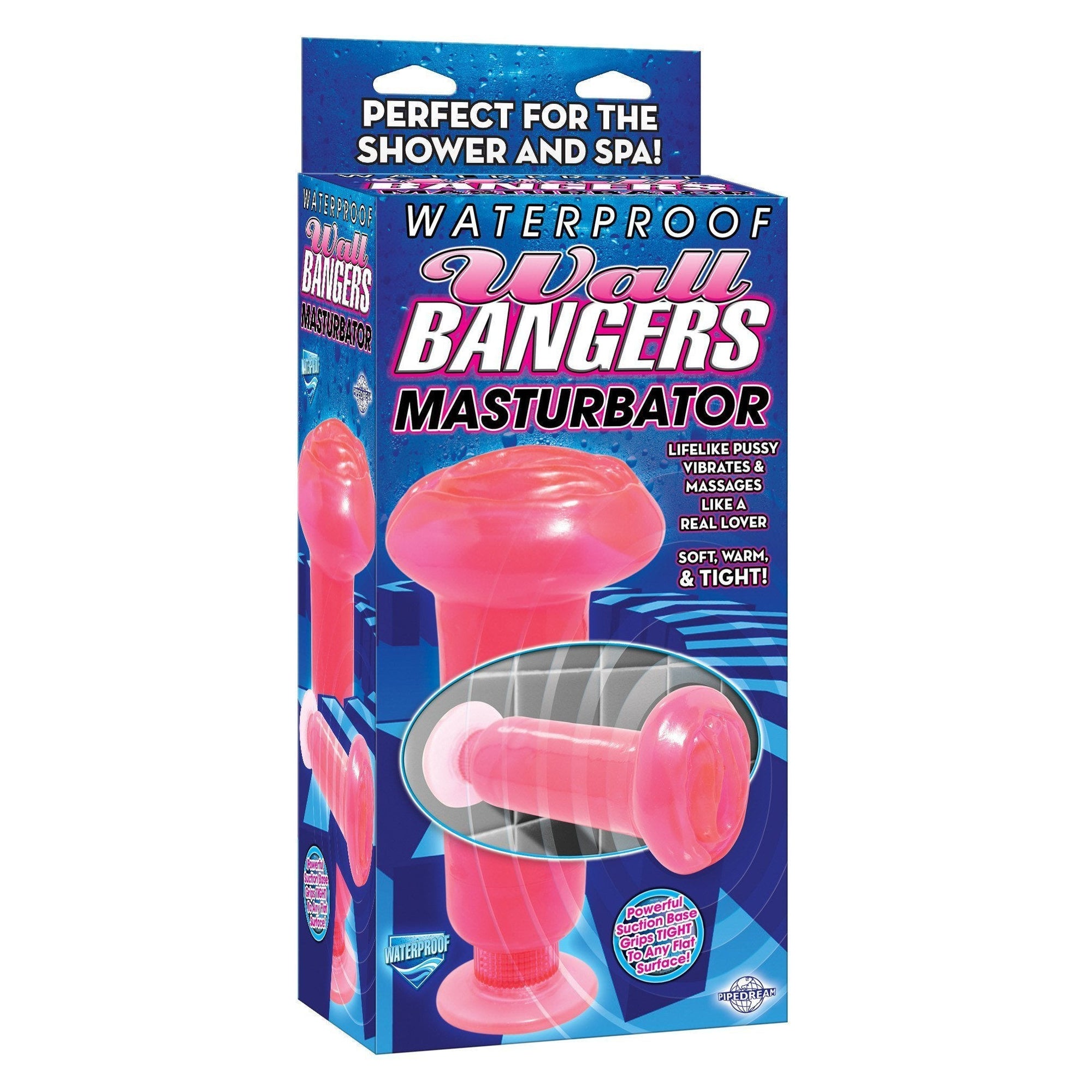 Pipedream - Waterproof Wall Bangers Masturbator (Red) -  Masturbator Vagina (Vibration) Non Rechargeable  Durio.sg