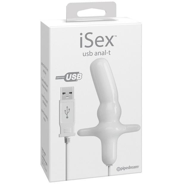 Pipedream - iSex USB Anal-T Butt Plug (White) -  Anal Plug (Vibration) Rechargeable  Durio.sg