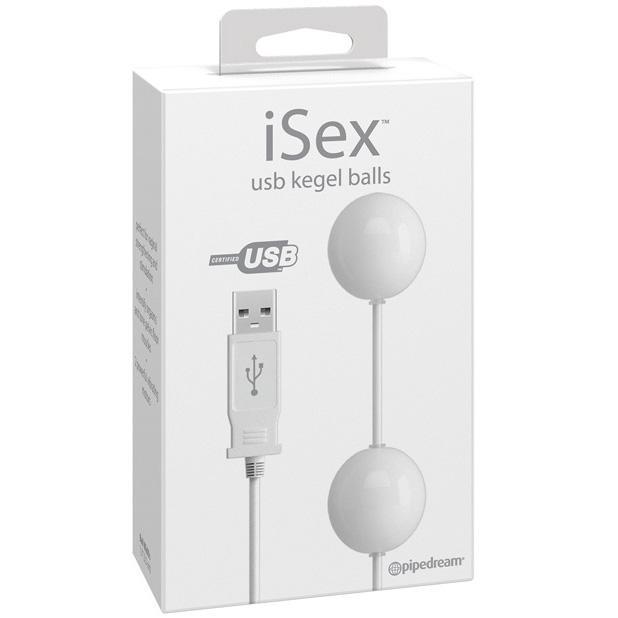 Pipedream - iSex USB Kegel Balls (White) -  Kegel Balls (Vibration) Rechargeable  Durio.sg