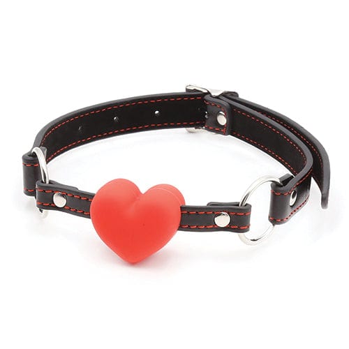 Plesur - Heart Silicone Ball Gag with Red Heart (Black) -  Ball Gag  Durio.sg