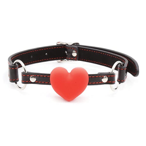 Plesur - Heart Silicone Ball Gag with Red Heart (Black) -  Ball Gag  Durio.sg
