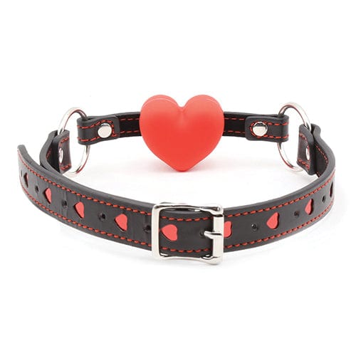 Plesur - Heart Silicone Ball Gag with Red Heart (Black) -  Ball Gag  Durio.sg
