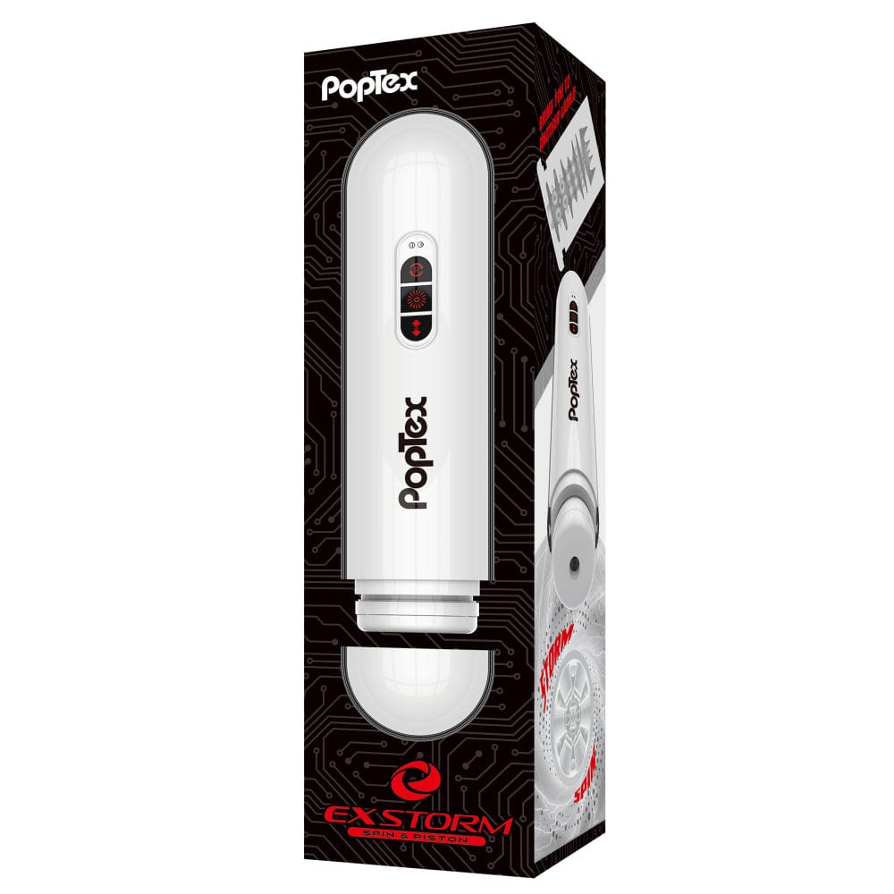 Poptex - Ex Storm Spin and Piston Double Motor Electric Masturbator (White) -  Masturbator (Hands Free) Rechargeable  Durio.sg