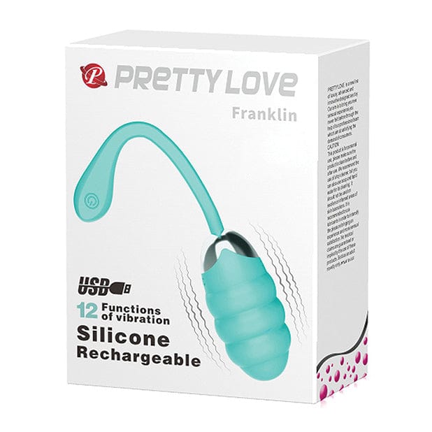 Pretty Love - Franklin Silicone Remote Egg Vibrator (Turquoise) -  Wireless Remote Control Egg (Vibration) Rechargeable  Durio.sg