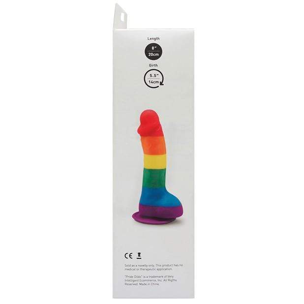 Pride Dildo - Original Premium Silicone Dildo with Balls 8" (Multi Colour) -  Realistic Dildo with suction cup (Non Vibration)  Durio.sg