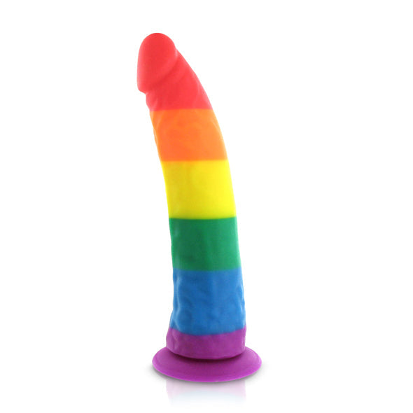 Pride Dildo - Silicone Rainbow Dildo -  Realistic Gay Dildo with suction cup (Non Vibration)  Durio.sg