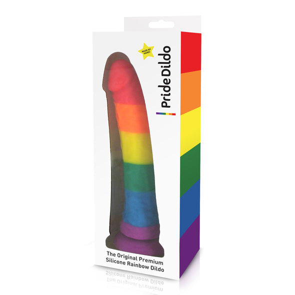 Pride Dildo - Silicone Rainbow Dildo -  Realistic Gay Dildo with suction cup (Non Vibration)  Durio.sg