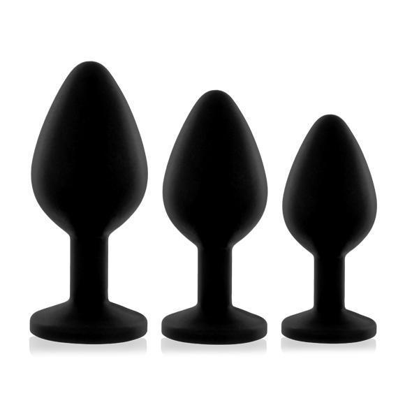 Rianne S - Booty Plug Set (3x) (Black) -  Anal Kit (Non Vibration)  Durio.sg