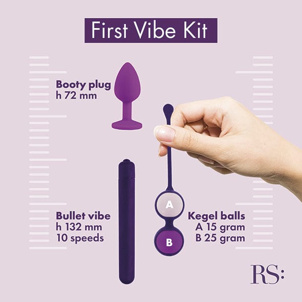Rianne S - Essentials First Vibe Kit Anal Plug Vibrator Kegel Balls (Purple) -  Bullet (Vibration) Non Rechargeable  Durio.sg