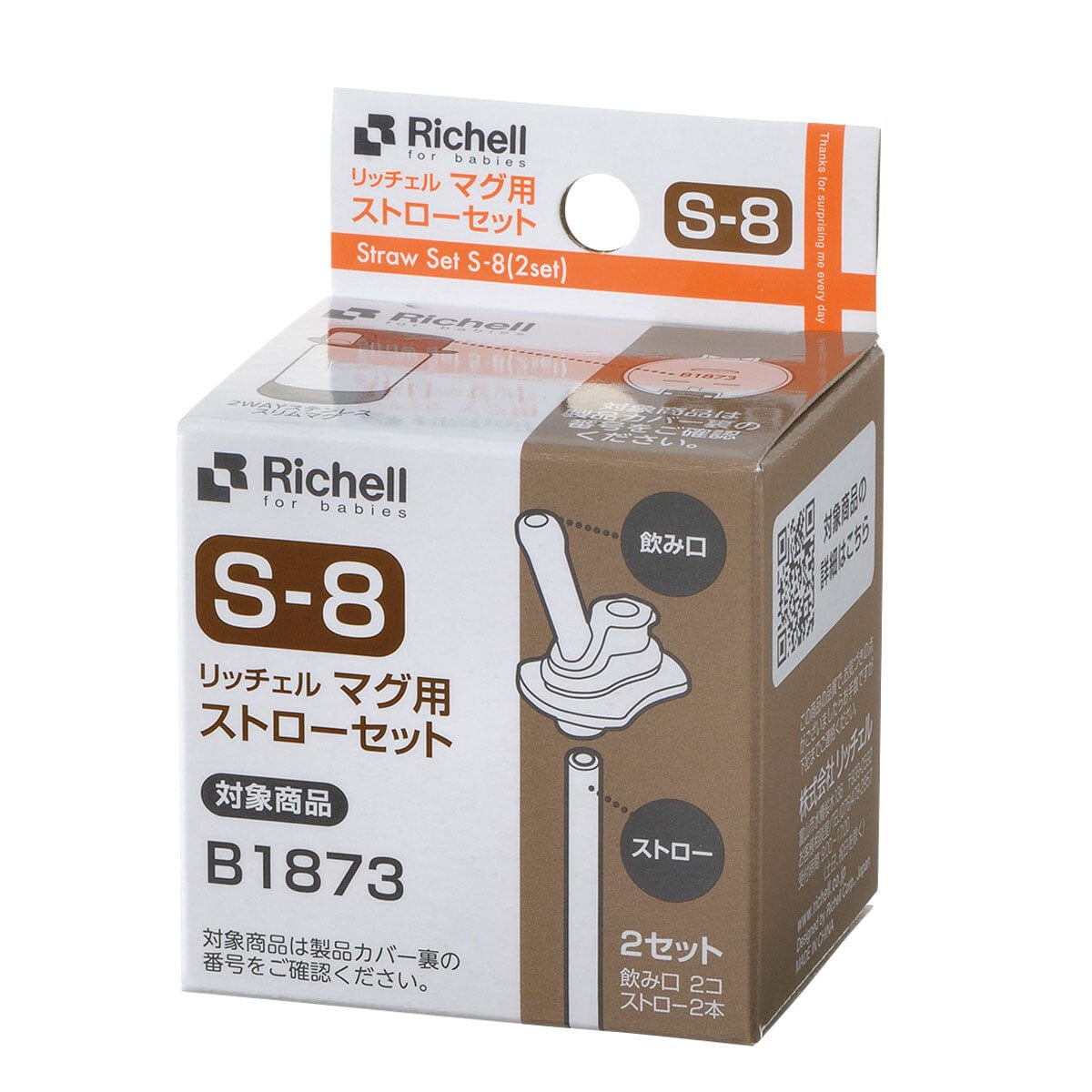 Richell - 2 Way Stainless Steel S-8 Mug Replacement Straw Set Spare Parts -  Richell Baby Spare Parts  Durio.sg