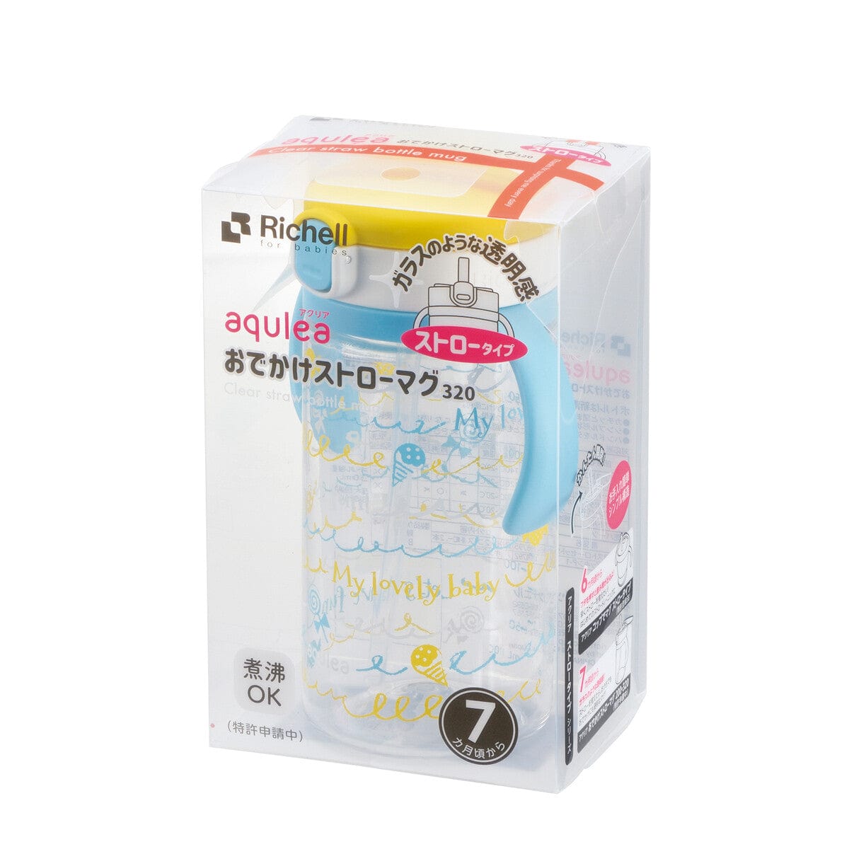 Richell - Aqulea Clear Tritan Sippy Straw Baby Water Bottle Mug -  Baby Water Bottle  Durio.sg