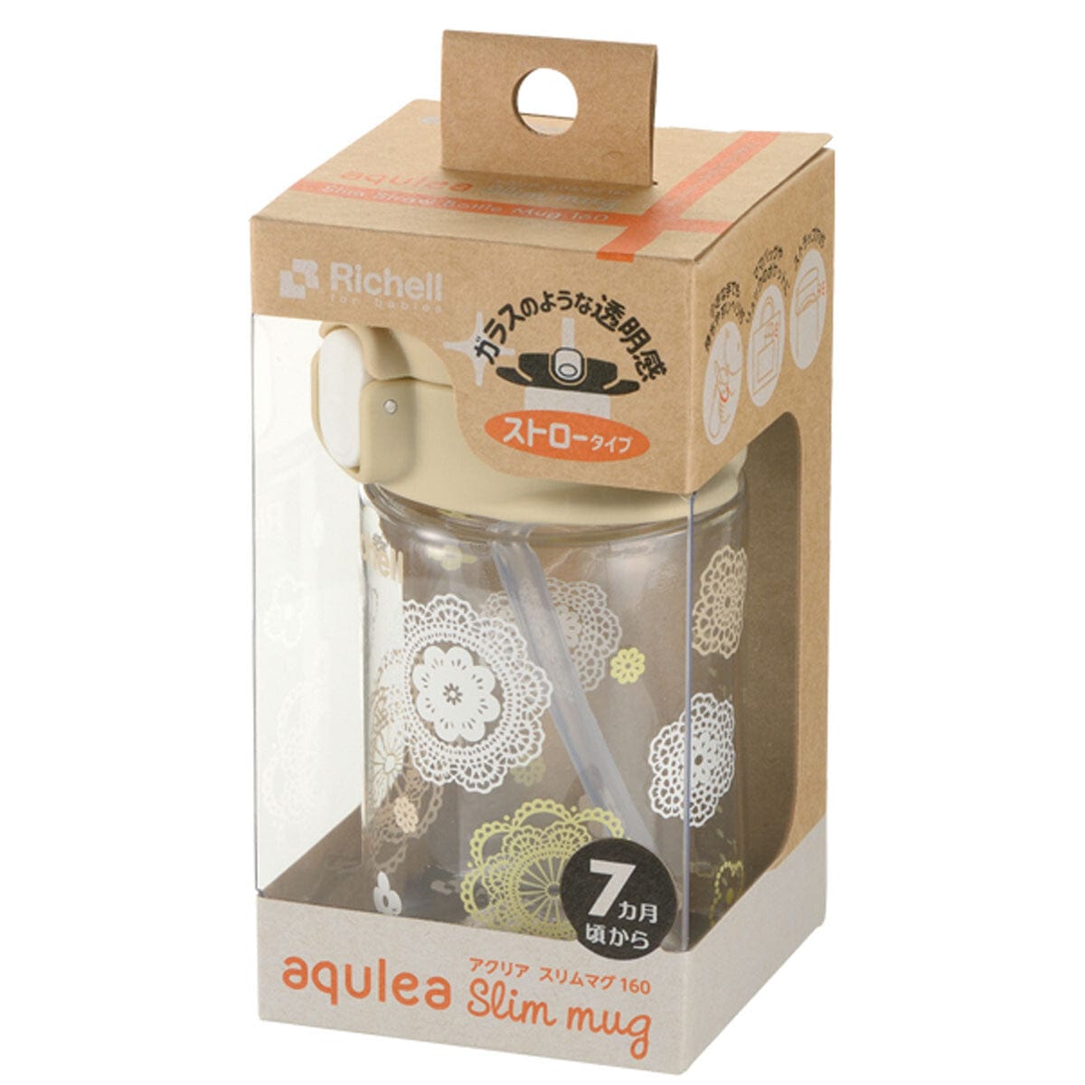 Richell - Aqulea Slim Sippy Straw Clear Tritan Baby Water Bottle Mug -  Baby Water Bottle  Durio.sg