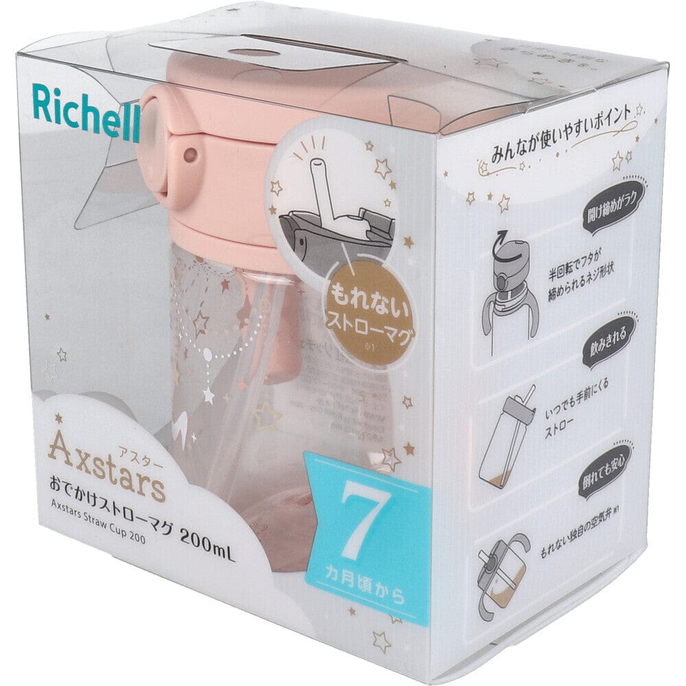 Richell - Axstars Baby Straw Cup Clear Tritan Training Water Bottle Mug -  Baby Water Bottle  Durio.sg