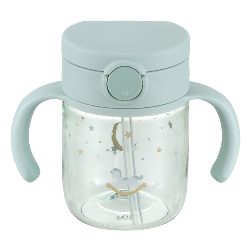 Richell - Axstars Baby Straw Cup Clear Tritan Training Water Bottle Mug - Light Blue Baby Water Bottle 4945680204422 Durio.sg