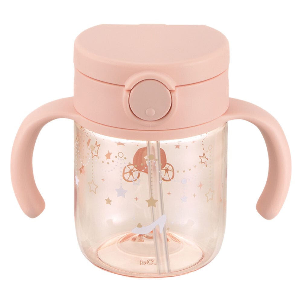Richell - Axstars Baby Straw Cup Clear Tritan Training Water Bottle Mug - Pink Baby Water Bottle 4945680204439 Durio.sg