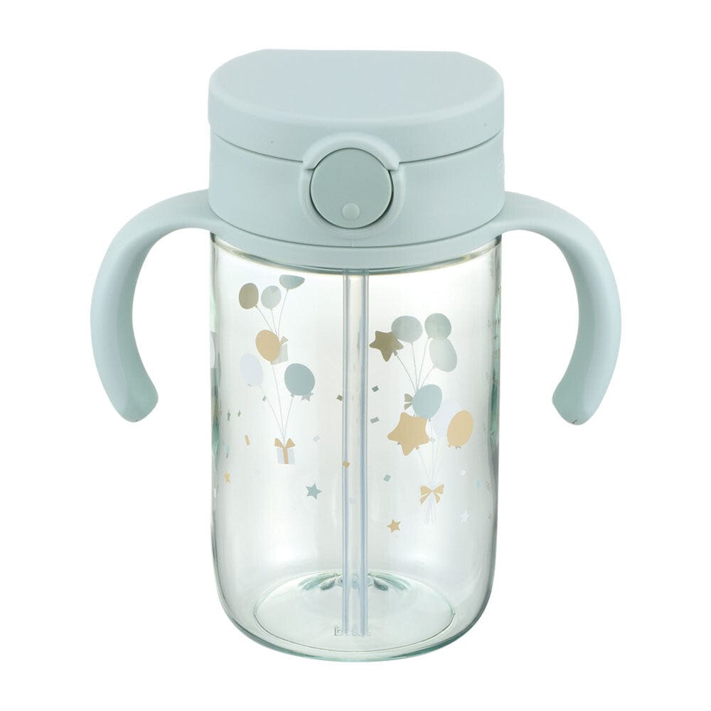 Richell - Axstars Baby Straw Cup Clear Tritan Training Water Bottle Mug - Light Blue Baby Water Bottle 4945680204453 Durio.sg