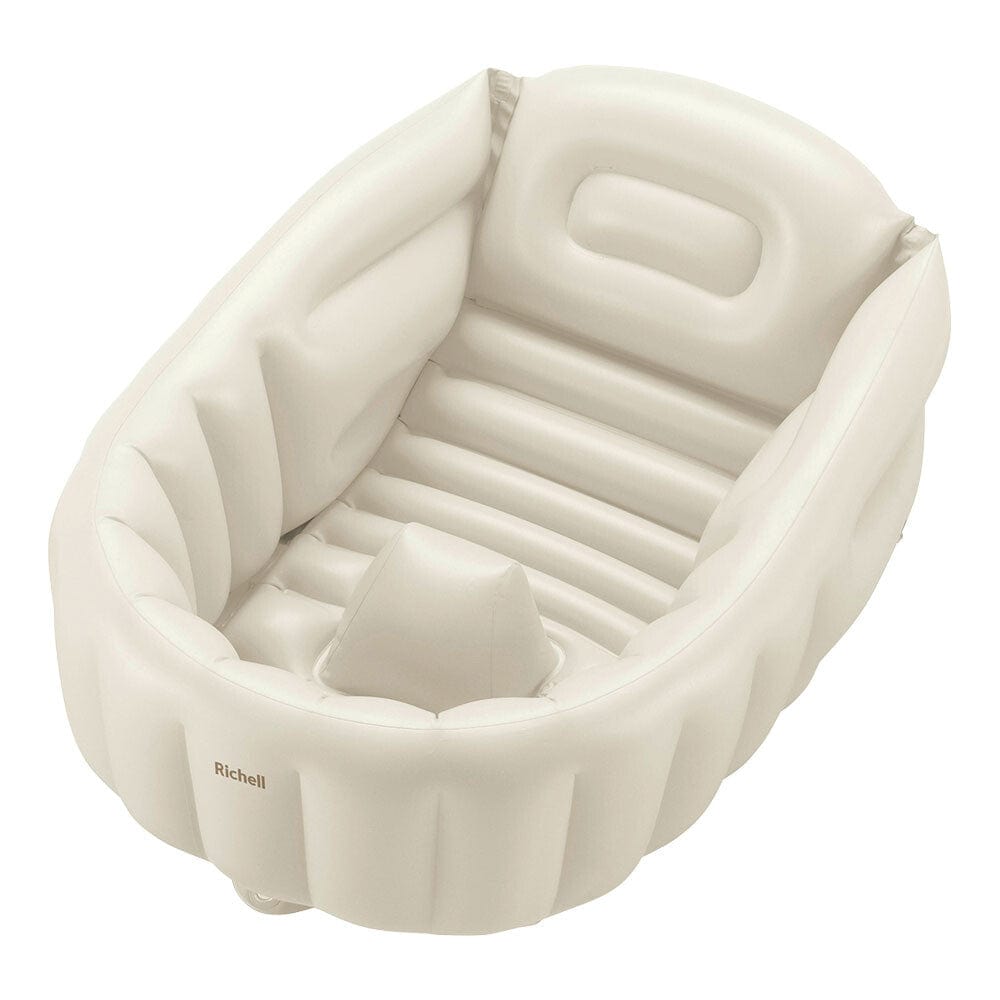 Richell - Inflatable Foldable Soft Baby Bath Tub - Beige Baby Bath Tub 4945680203913 Durio.sg