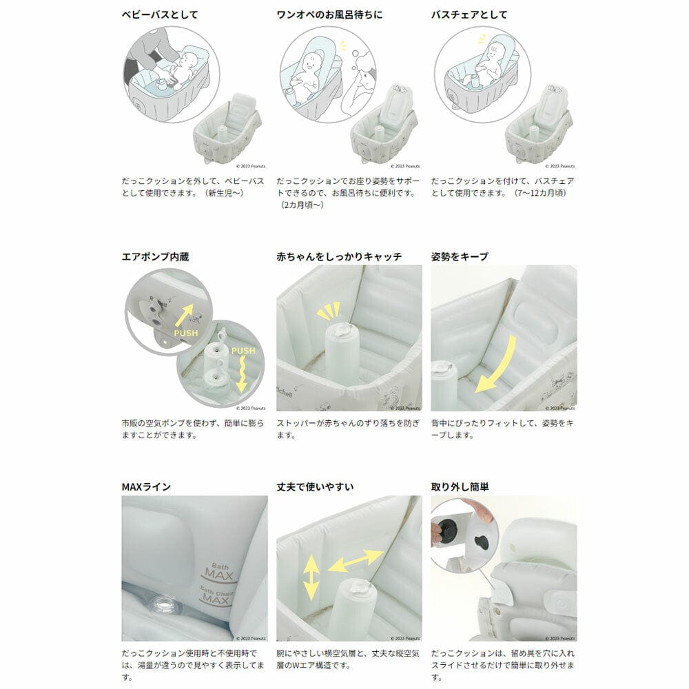 Richell - Inflatable Foldable Soft Baby Bath Tub Step Up -  Baby Bath Tub  Durio.sg