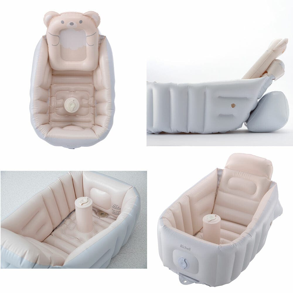 Richell - Inflatable Foldable Soft Baby Bath Tub Step Up -  Baby Bath Tub  Durio.sg